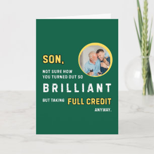 Carte d'anniversaire drôle pour un fils brillant e