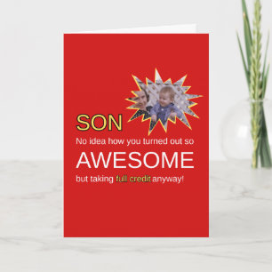 Carte d'anniversaire drôle pour un fils génial