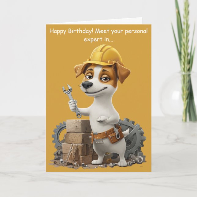 Carte d'anniversaire drôle pour un Jack Russell br (Devant)