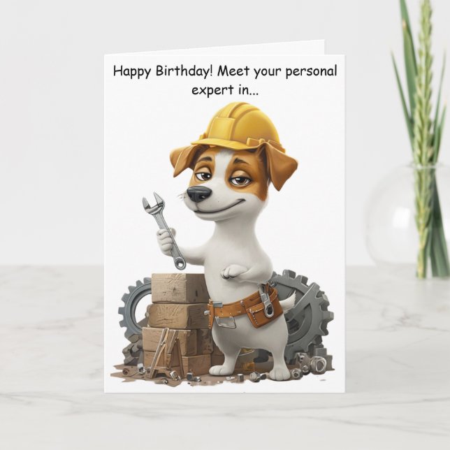 Carte d'anniversaire drôle pour un Jack Russell br (Devant)