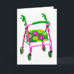 Carte d'anniversaire drôle pour une personne plus<br><div class="desc">" Vieillir est effrayant." Rien à comme un marcheur de flower power de glo de jour inciter le garçon d'anniversaire ou la fille d'anniversaire à vouloir se lever et danser… ou crier.</div>