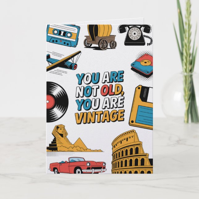 Carte d'anniversaire drôle rétro vintage (Devant)