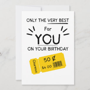 Carte d'anniversaire drôle Rude Sarcastic Clearanc
