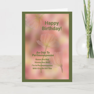 Carte d'anniversaire drôle sur la périménopause