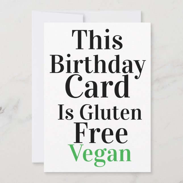 Carte d'anniversaire drôle végane sans gluten (Devant)