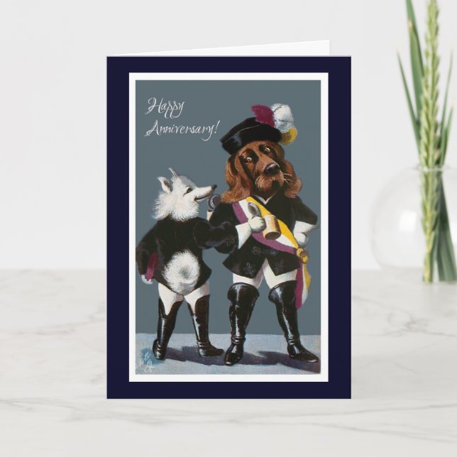 Carte d'anniversaire drôle vintage chiens (Devant)