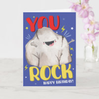 Carte d'anniversaire drôle 'You Rock' avec une ill
