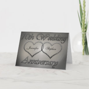 Carte d'anniversaire du 10e Mariage Punched Tin