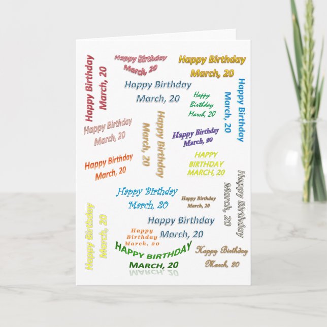 Carte d'anniversaire du 20 mars (Devant)