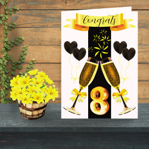 Carte d'anniversaire du 8e Mariage   Coeur de coup