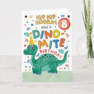 Carte d'anniversaire du 8ème dinosaure   Dinosaure