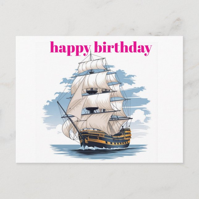 Carte d'anniversaire du bateau Holey, Anniversaire (Devant)