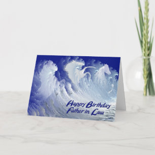 Carte d'anniversaire du beau-père avec des chevaux