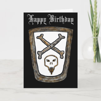 Carte d'anniversaire du bouclier métallique