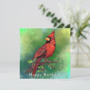 Carte d'anniversaire du Cardinal rouge du Nord