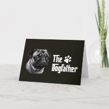 Carte d'anniversaire du Carlin Dogfather