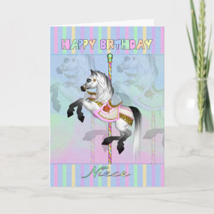 carte d'anniversaire du carrousel de nièce - paste