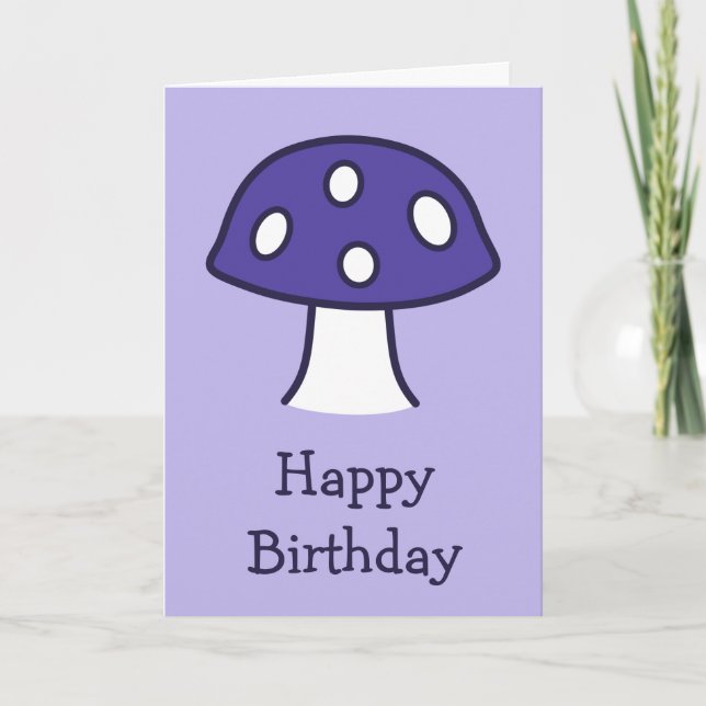 Carte d'anniversaire du champignon pourpre (Devant)