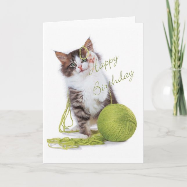 Carte d'anniversaire du chat (Devant)