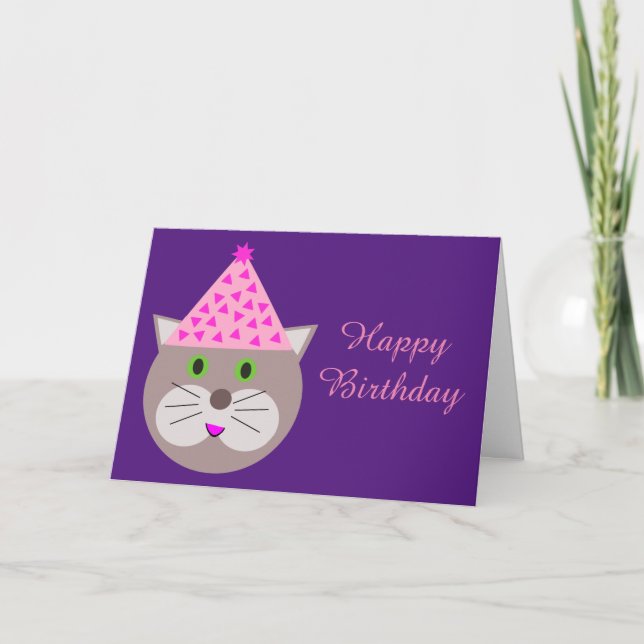 Carte d'anniversaire du chat (Devant)