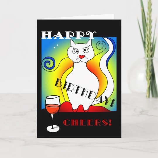 Carte D Anniversaire Du Chat De Mondrian Drole Zazzle Fr