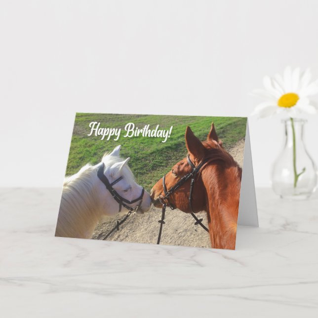 Carte d'anniversaire du cheval (Petite plante)