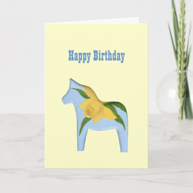 Carte d'anniversaire du Cheval Daffodique (Devant)