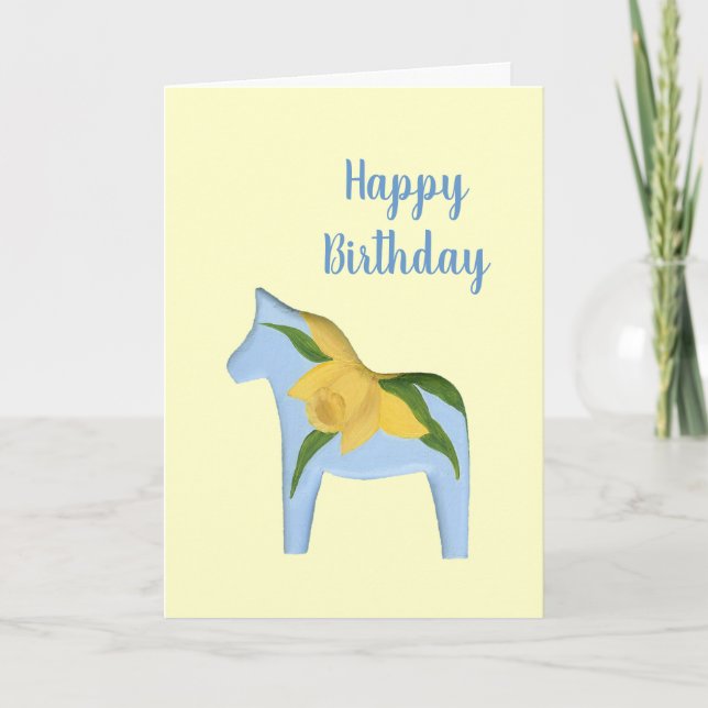 Carte d'anniversaire du Cheval Daffodique (Devant)