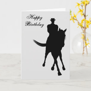 Carte D'Anniversaire Du Cheval Et Du Rider Silhoue