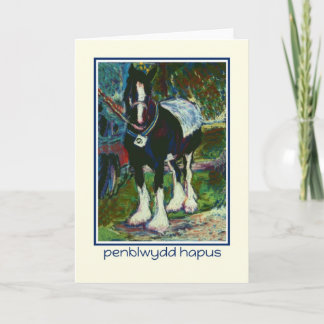 Carte d'anniversaire du Cheval Shire : Salutation