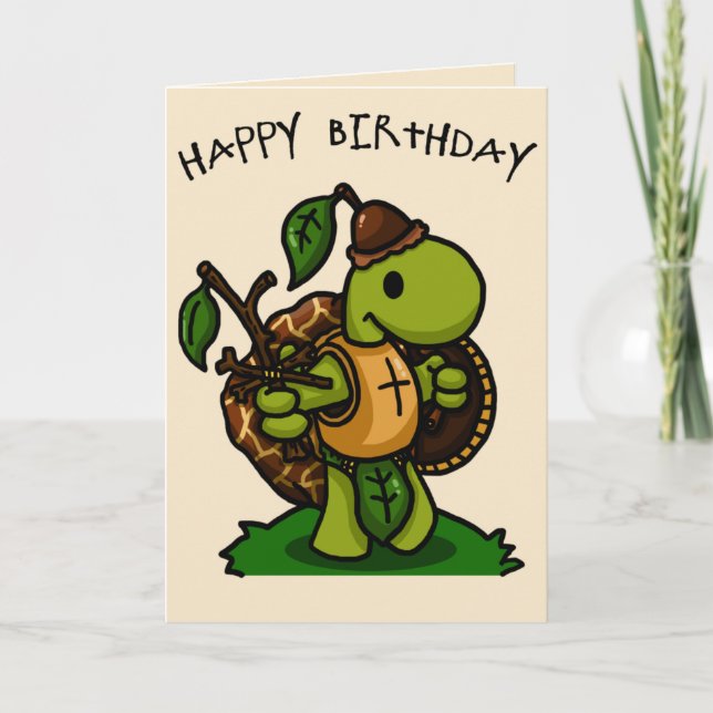 Carte d'anniversaire du chevalier Tortoise (Devant)