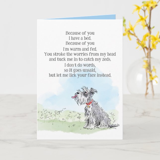 Carte d'anniversaire du chien (Fleur jaune)