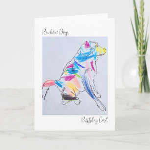 Carte d'anniversaire du Chien arc-en-ciel