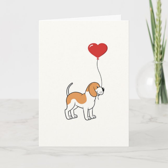 Carte d'anniversaire du chien beagle (Devant)