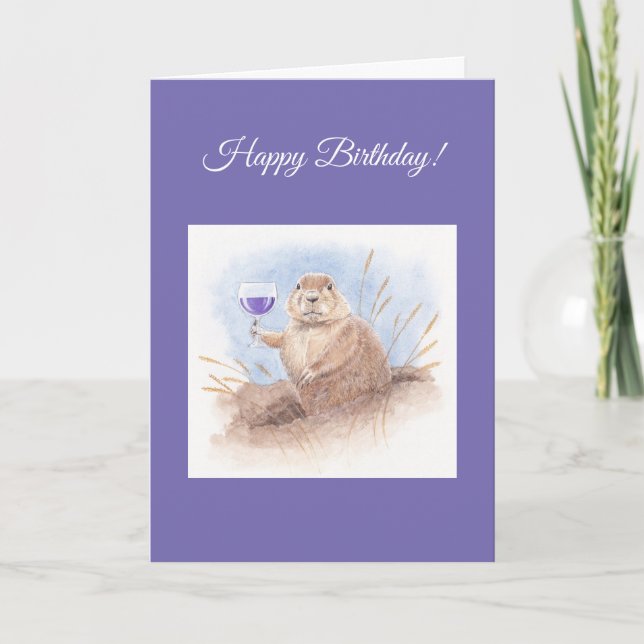 Carte d'anniversaire du chien des Prairies (Devant)