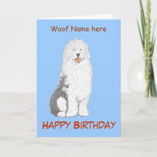 Carte d'anniversaire du chien médullaire anglais (Devant)