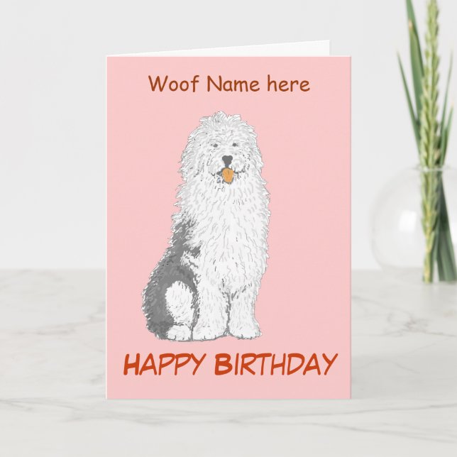 Carte d'anniversaire du chien médullaire anglais (Devant)