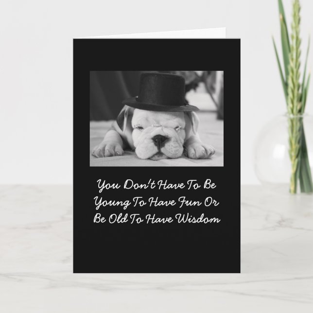 Carte d'anniversaire du chiot de Bulldog anglais (Devant)