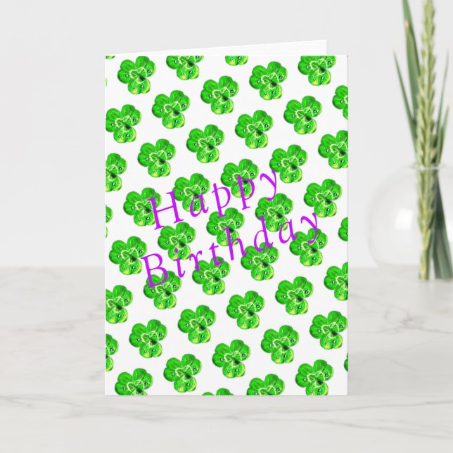 Carte d'anniversaire du Clover vert (Devant)