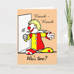Carte d'anniversaire du clown de blague Knock-Knoc