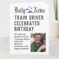 Carte d'anniversaire du conducteur de train pour p