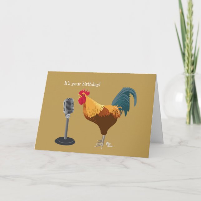 Carte d'anniversaire du coq (Devant)