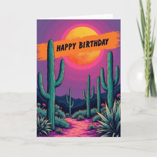 Carte d'anniversaire du désert vibrant