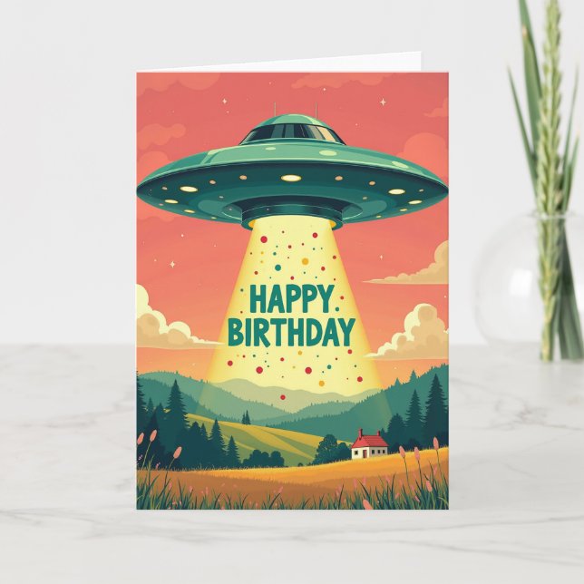 Carte d'anniversaire du Disque Volant Cosmique (Devant)