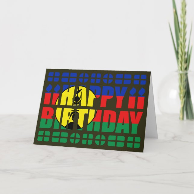 Carte d'anniversaire du drapeau de Nouvelle-Calédo (Devant)