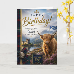 Carte d'anniversaire du drapeau écossais de la vac