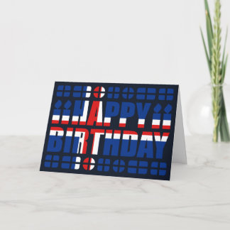 Carte d'anniversaire du drapeau islandais