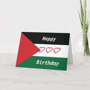 Carte d'anniversaire du drapeau palestinien