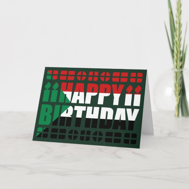 Carte d'anniversaire du drapeau soudanais (Devant)