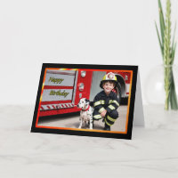 Carte d'anniversaire du duo de pompiers